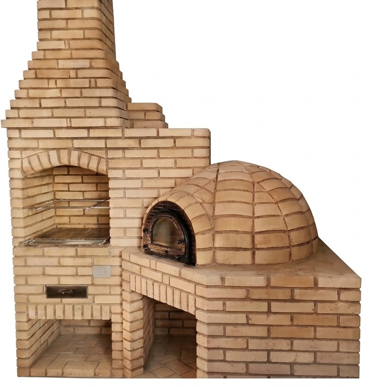 Churrasqueira 2 em 1 de Alvenaria com Forno Iglu Tijolo Palha