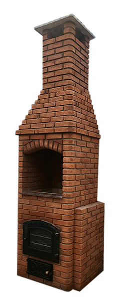 Churrasqueira 2 em 1 de Alvenaria com Forno Acoplado Tijolo Vermelho