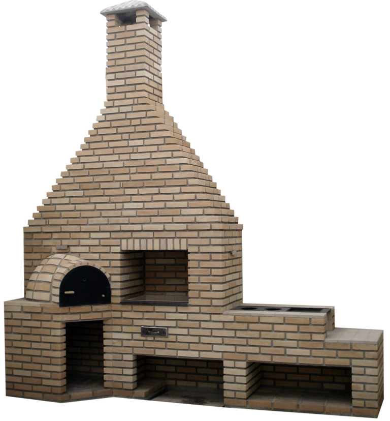 Churrasqueira 3 em 1 de Alvenaria com Fogão e Forno Iglu Tijolo Palha