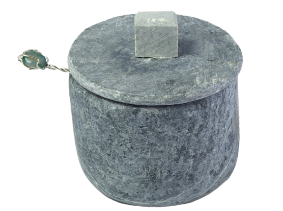 Porta-Condimentos de Pedra Sabão com Colher Artesanato Dias