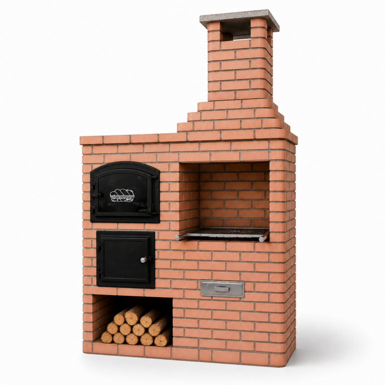 Churrasqueira 2 em 1 de Alvenaria com Forno Tradicional Tijolo Vermelho